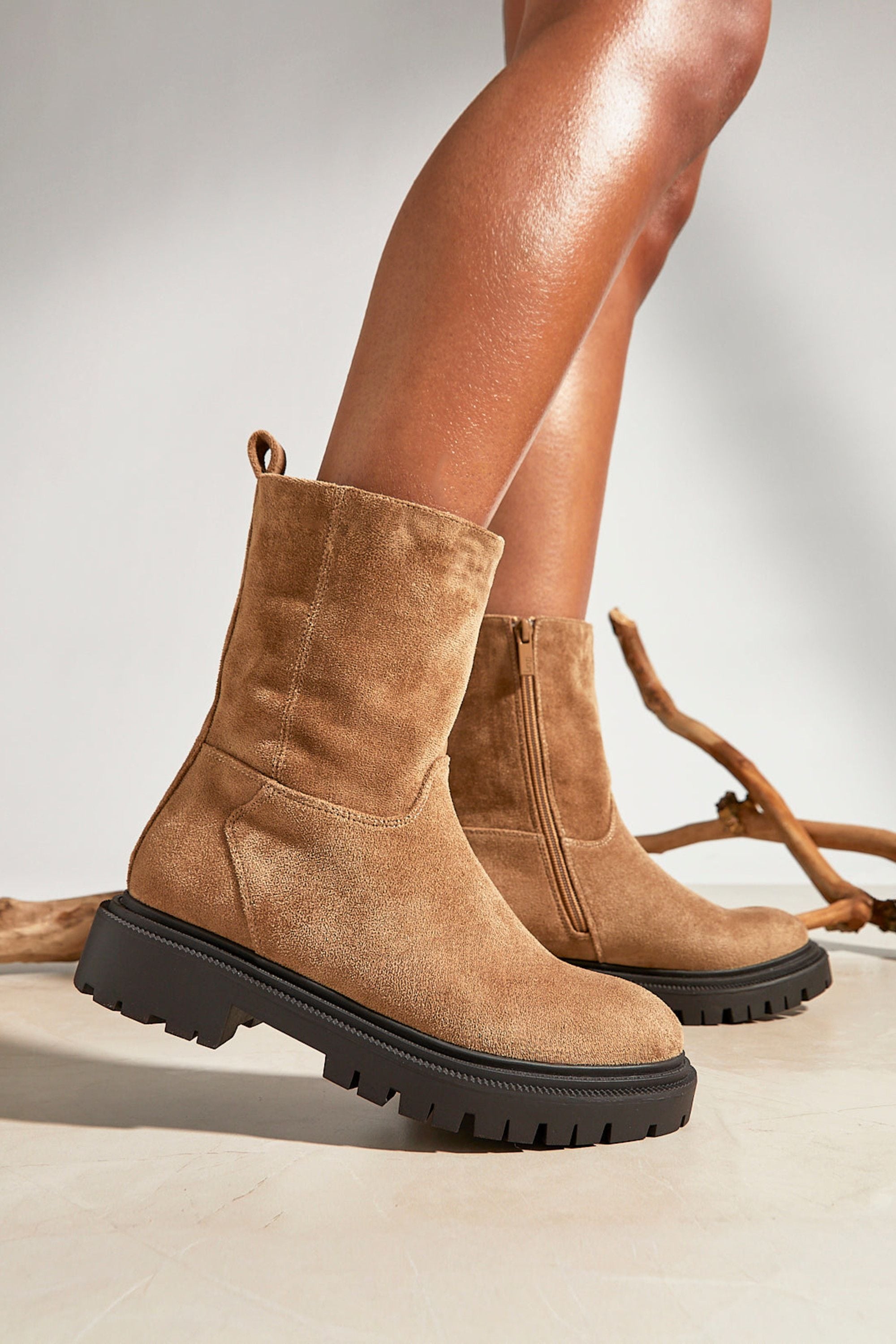 Linzi Bentley Sand Chunky Ankle Boots image 2