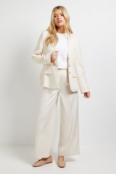 Dorothy Perkins Wide Leg Full Length Pinstripe Trouser Stone