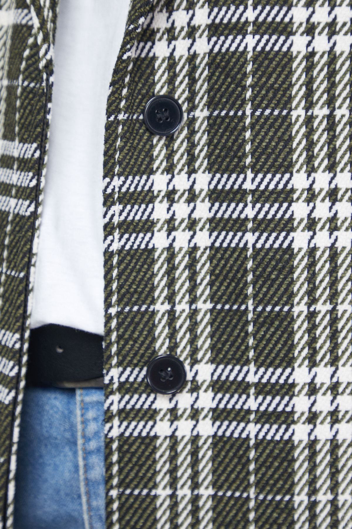 Warehouse Checked Oversized Maxi Coat Black image 5