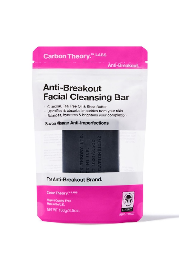 Carbon Theory Anti Breakout Charcoal & Tea Tree Oil Breakout Control Facial Cleansing Bar Misc
