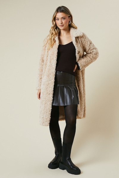 Dorothy Perkins Teddy Coat Neutral