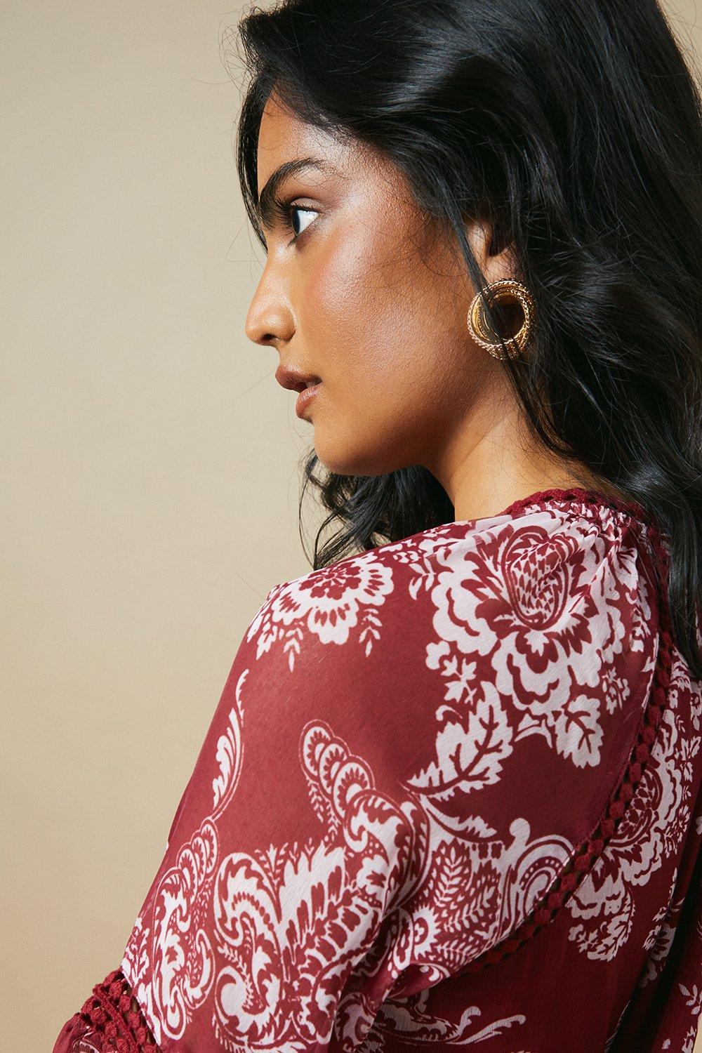 Oasis Trim Insert Chiffon Mini Dress image 4