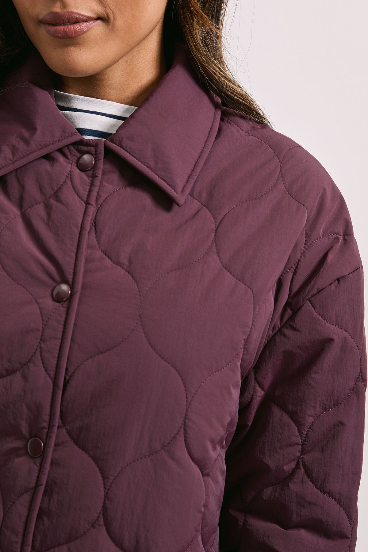 Dorothy Perkins Quilted Collared Jacket Berry image 5