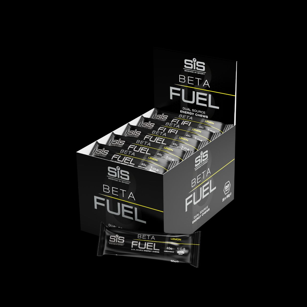Science in Sport Beta Fuel Dual Source Energy Chews 60g - Lemon - 20 Pack image 1