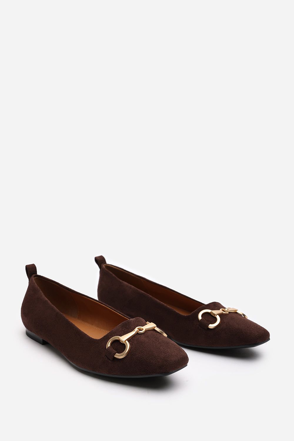 Where's That From 'Lauren' Suede Ballet Flats With Front Buckle Detail image 4