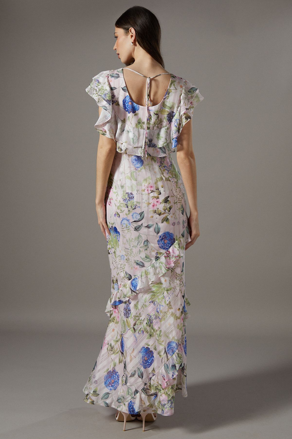 Coast Floral Frill Detail Fitted Maxi Dress Multi image 3