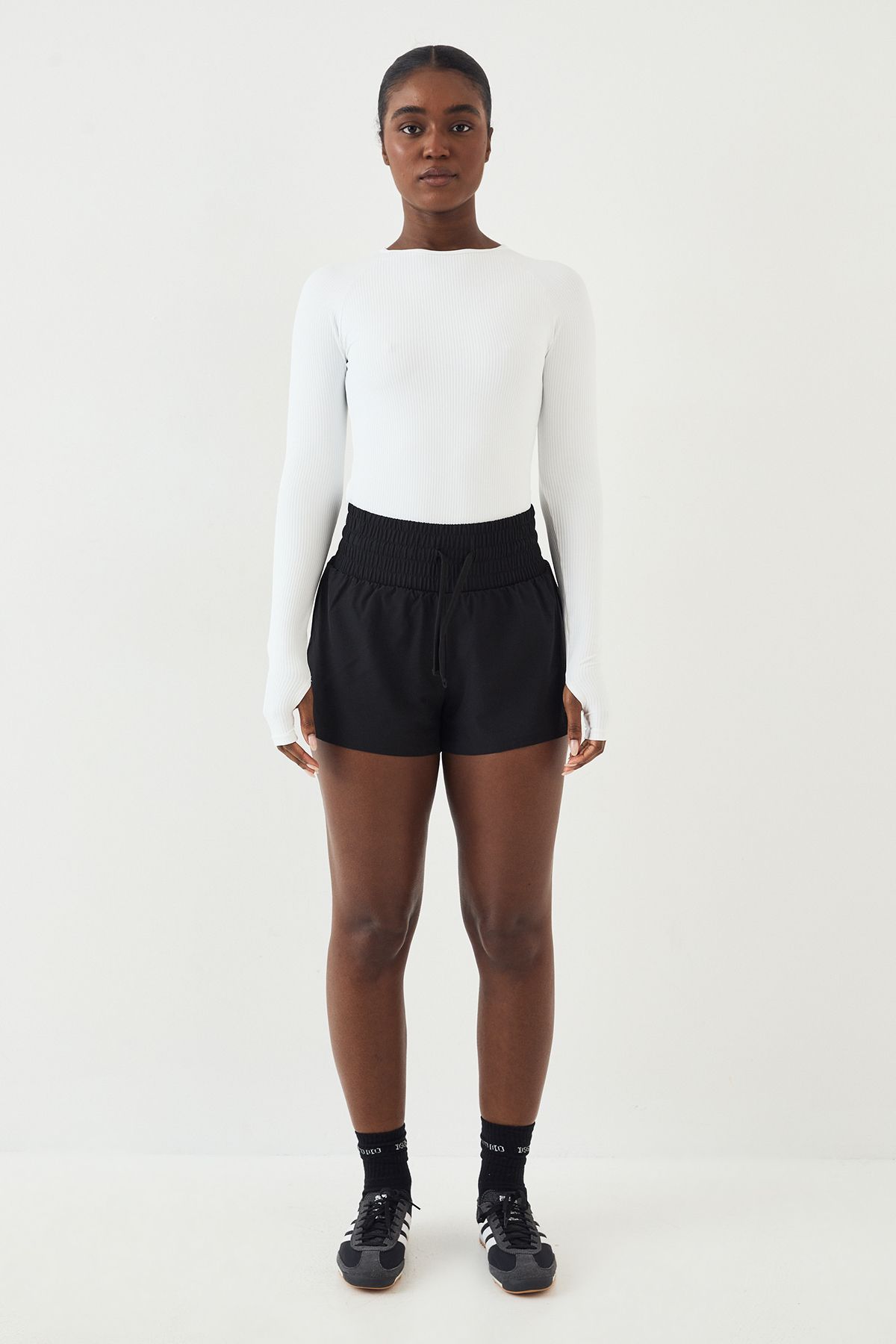 DSGN Studio DSGN Studio Ultra Sculpt Rib Long Sleeve Top White image 5