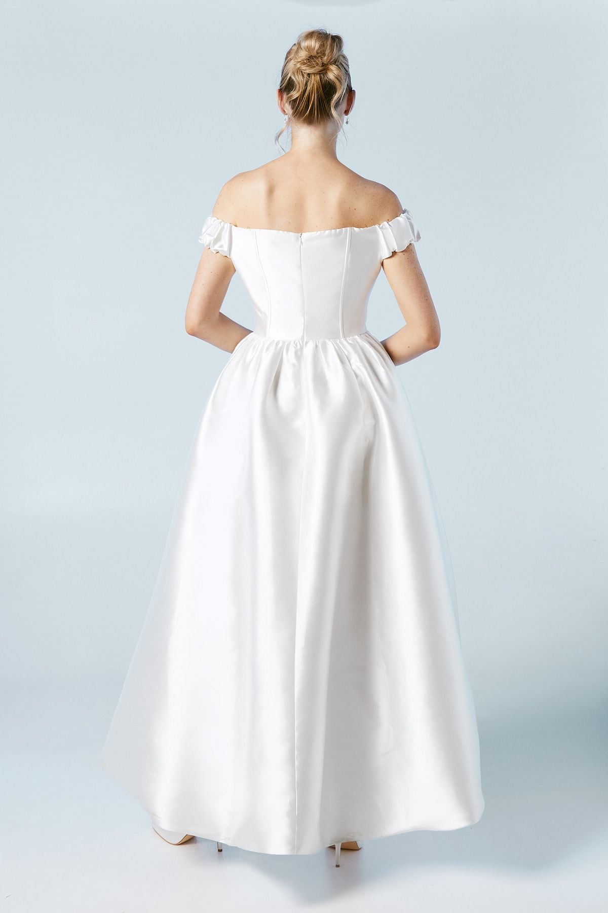 Coast High Low Hem Puffball Wedding Dress Ivory image 4