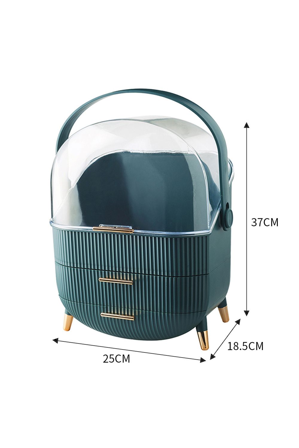 SHEONLY Large Capacity Cosmetic Storage Box with Transparent Cover and 2 Drawers Gift for Women and Girls image 6