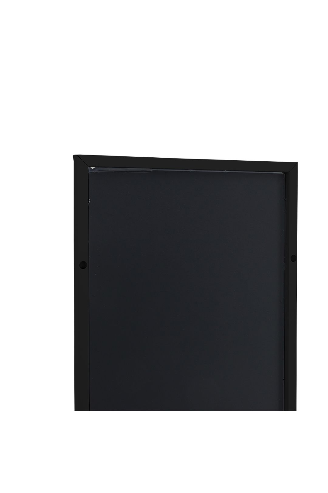 Living and Home 28x78cm Black Metal Frame Wall-Mounted Mirror with Hooks & for Door, Bedroom & Dorm Use image 6