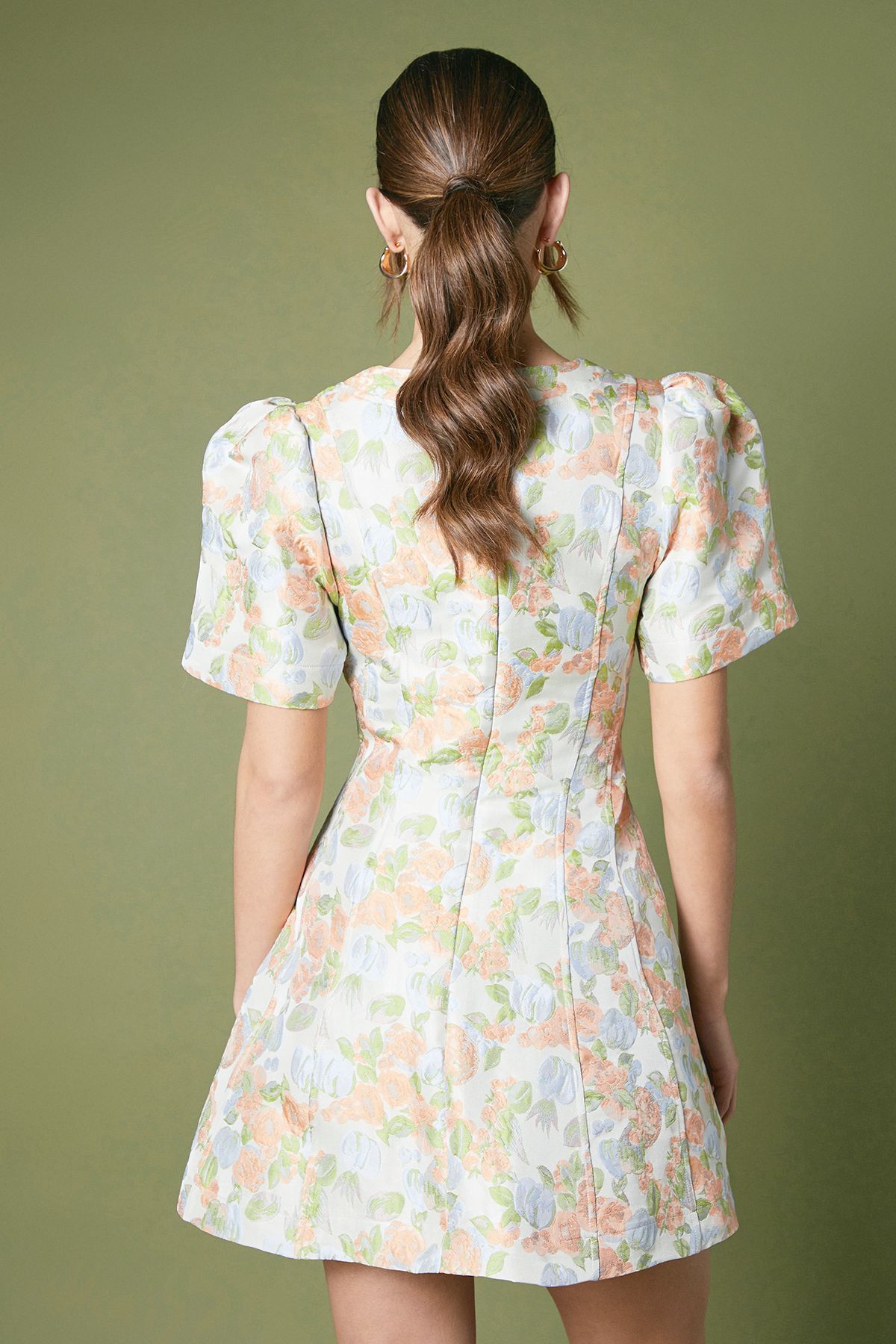 Coast Floral Jacquard Button Through Mini Dress Multi image 4