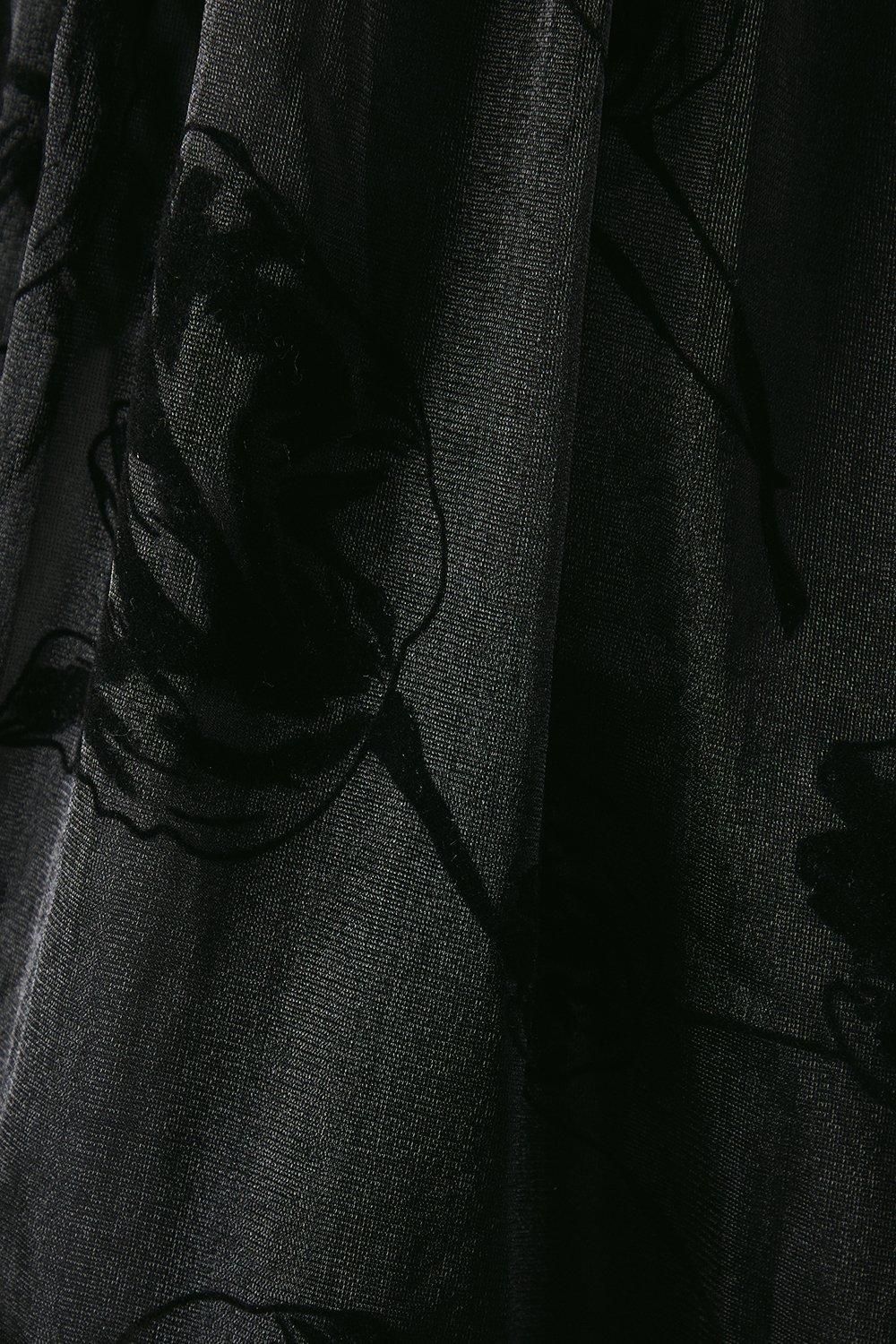 Warehouse Rose Organza Strappy Cami Mini Smock Dress Black image 5