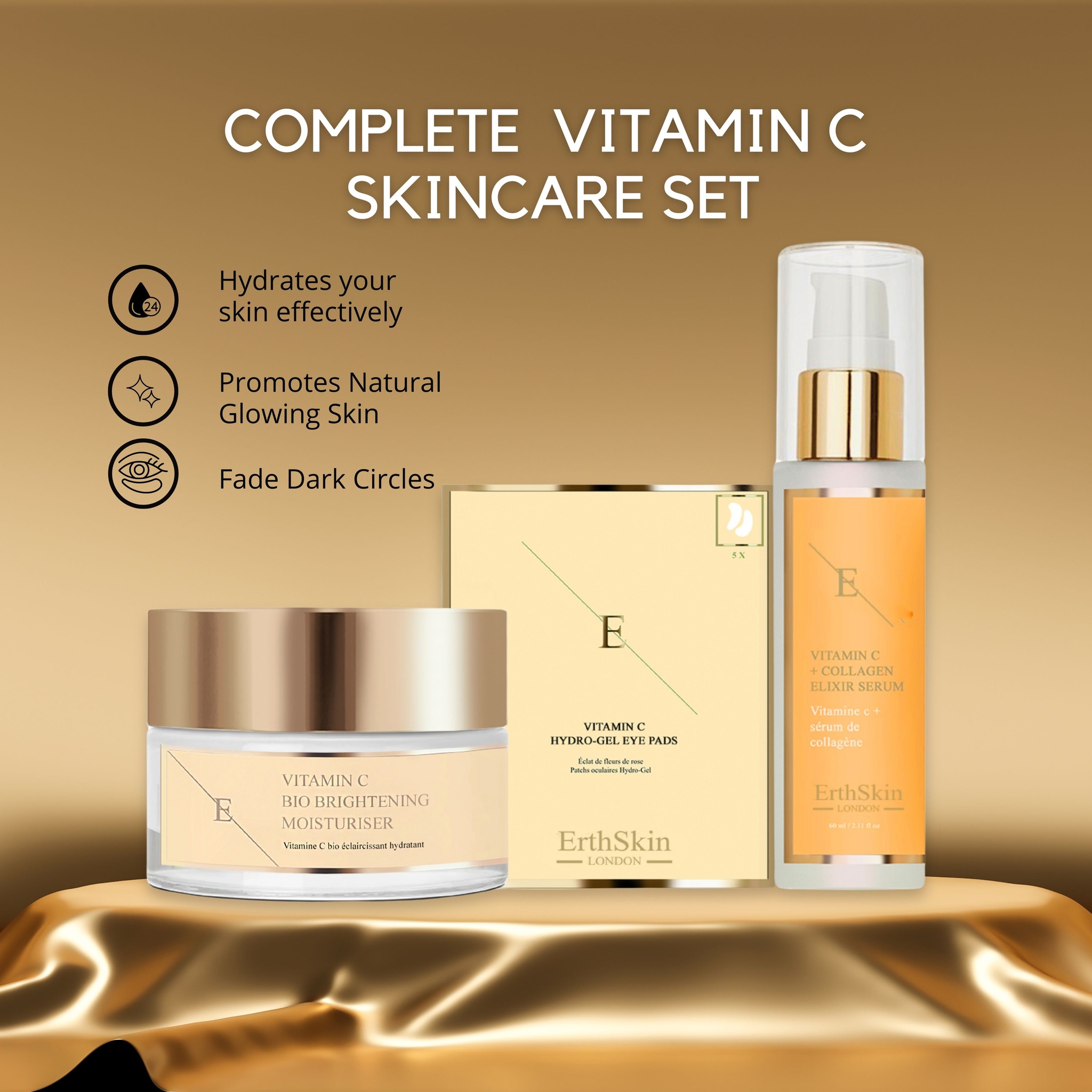 Erth Skin London Vitamin C Elixir Set: Serum 60, Moisturizer & Hydrogel Pads image 11