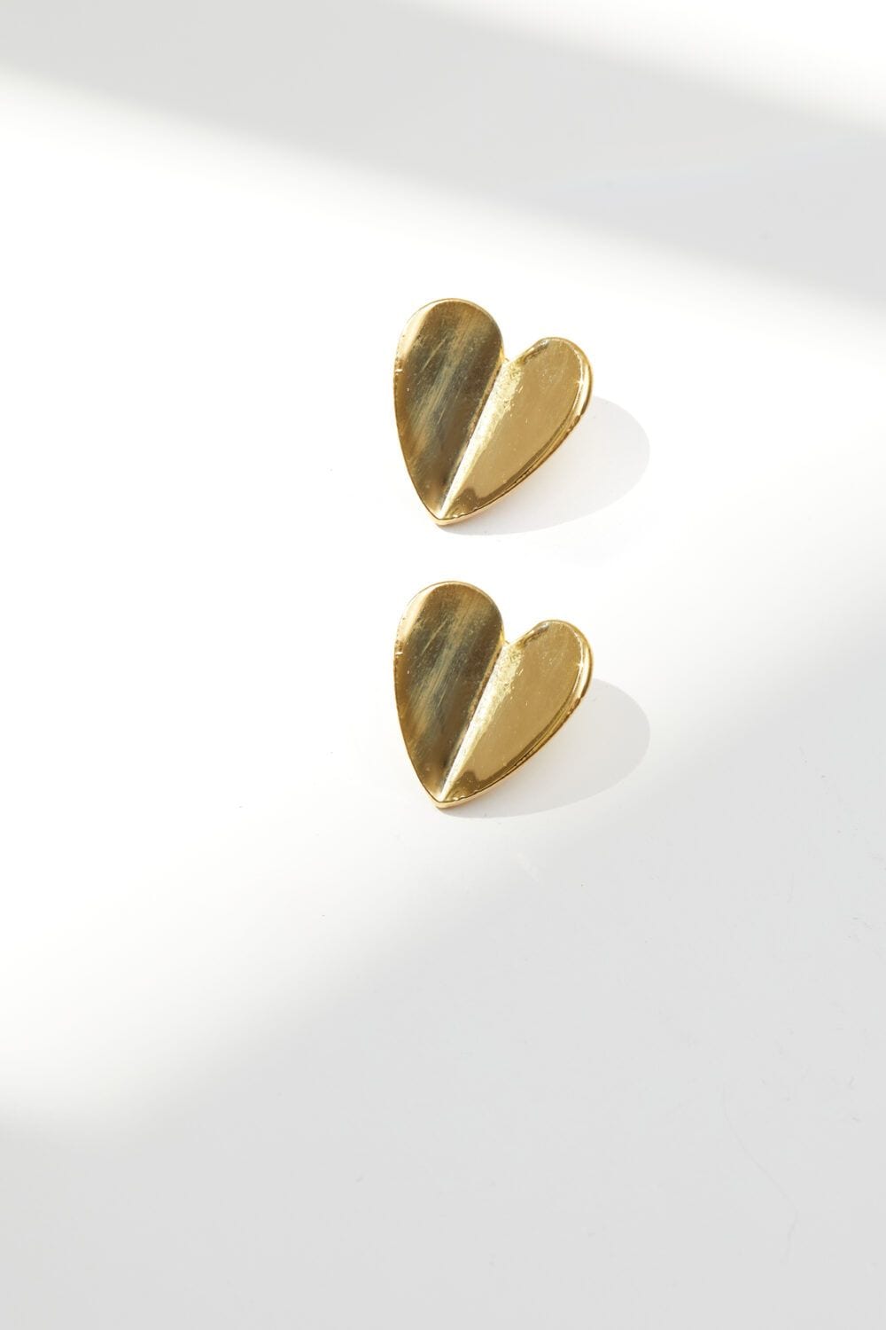 Simply Silver Recycled Gold Plated Sterling Silver 925 Heart Stud Earrings image 2