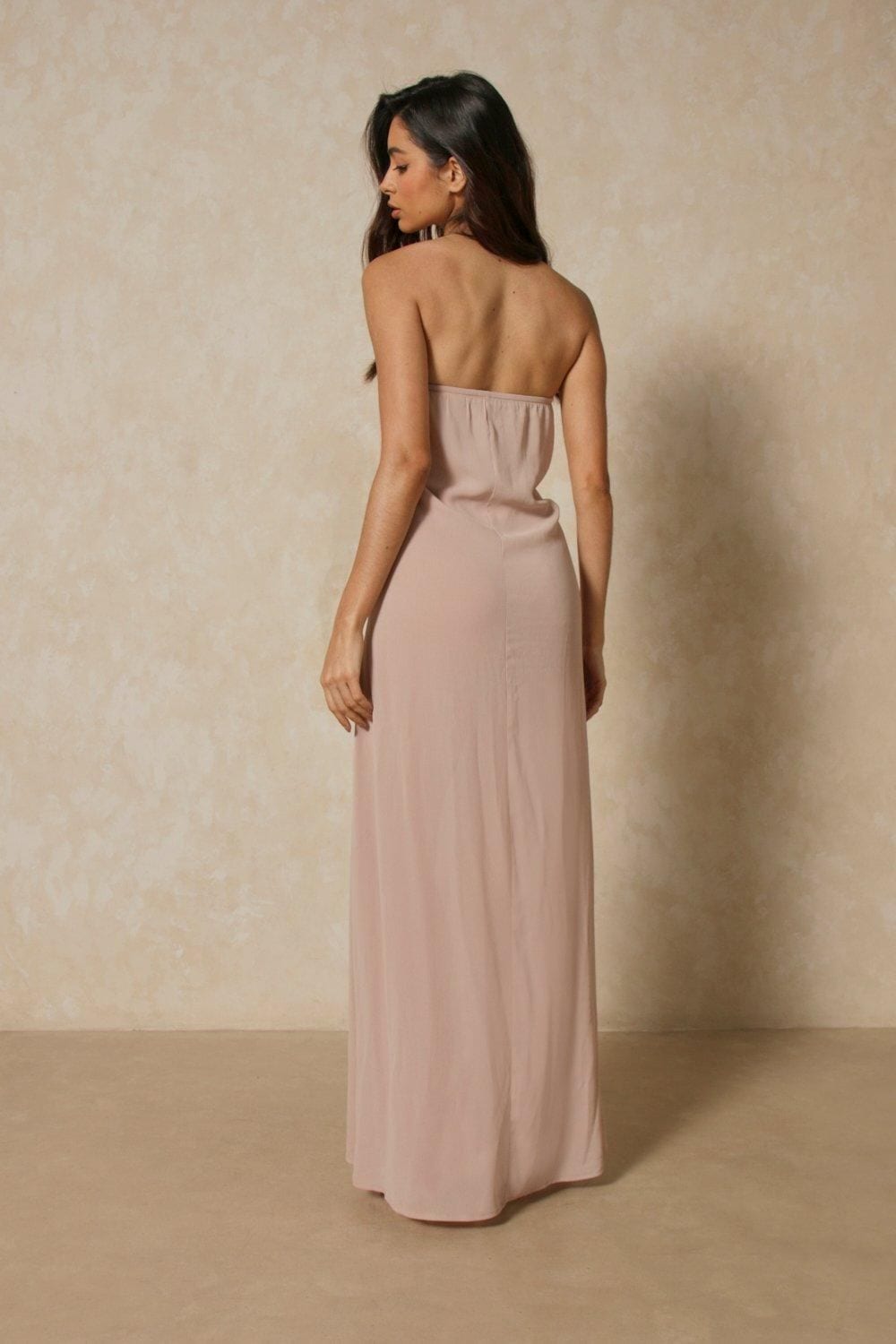 MissPap Sheer Bandeau Maxi Dress Stone image 3