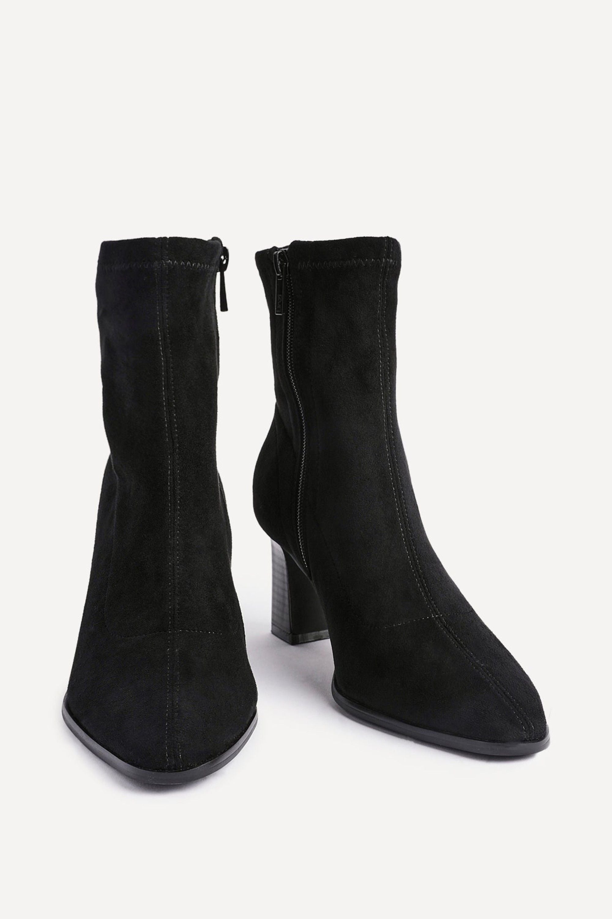 Linzi Blaze Black Faux Suede Sock Ankle Boot image 3