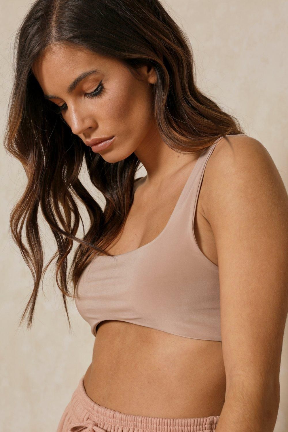 MissPap Double Layered Underboob Crop Top Mocha image 2