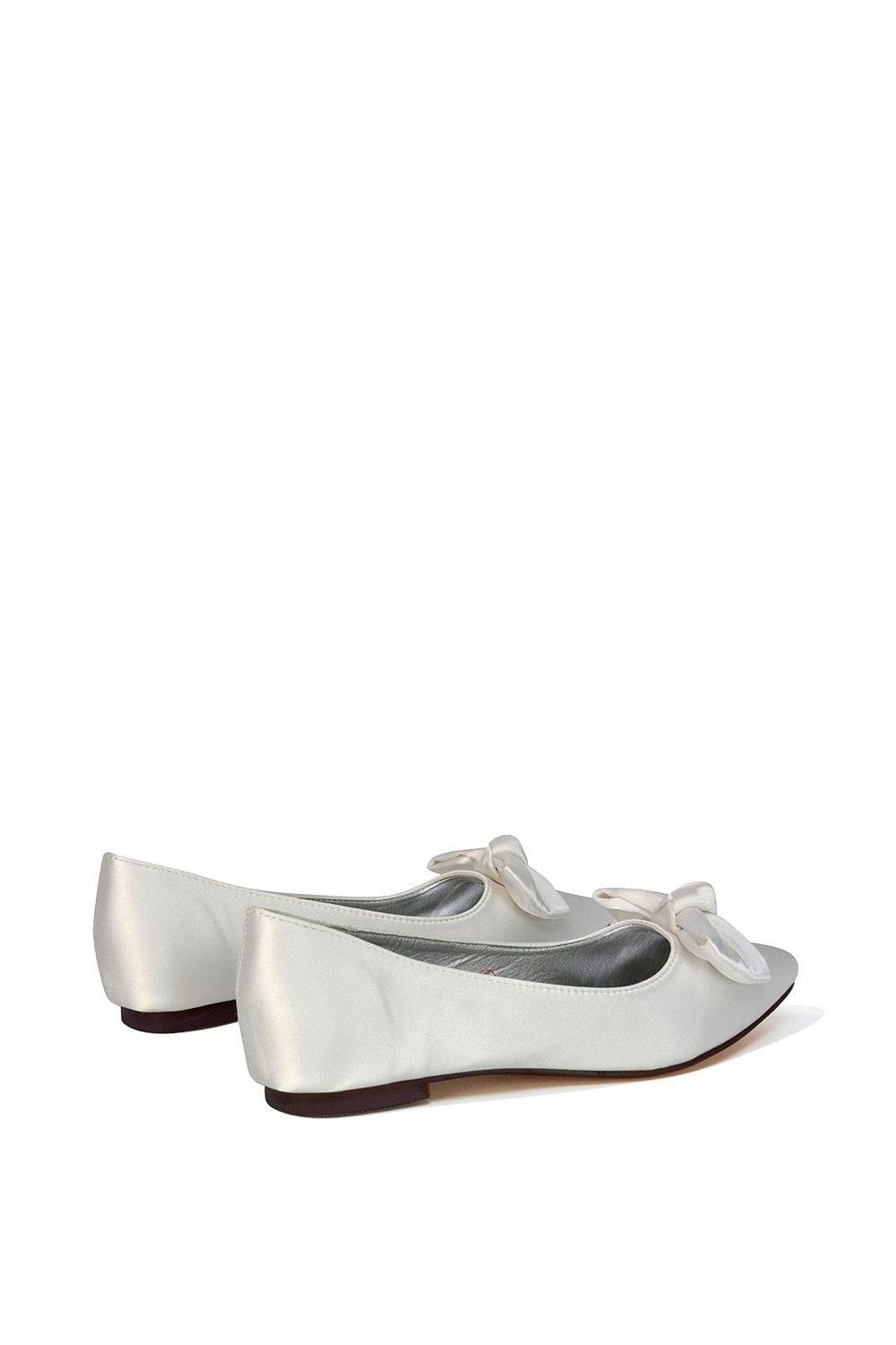 XY London 'Cally' Bow Detail Pointed Toe Ballerina Bridal Pump Shoes image 4