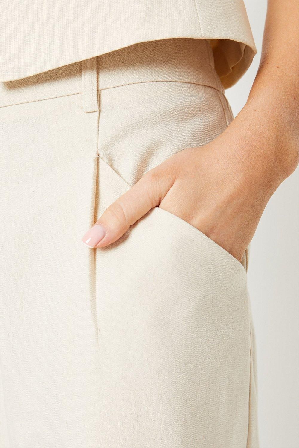 Oasis Drapey Wide Leg Relaxed Trouser Stone image 5