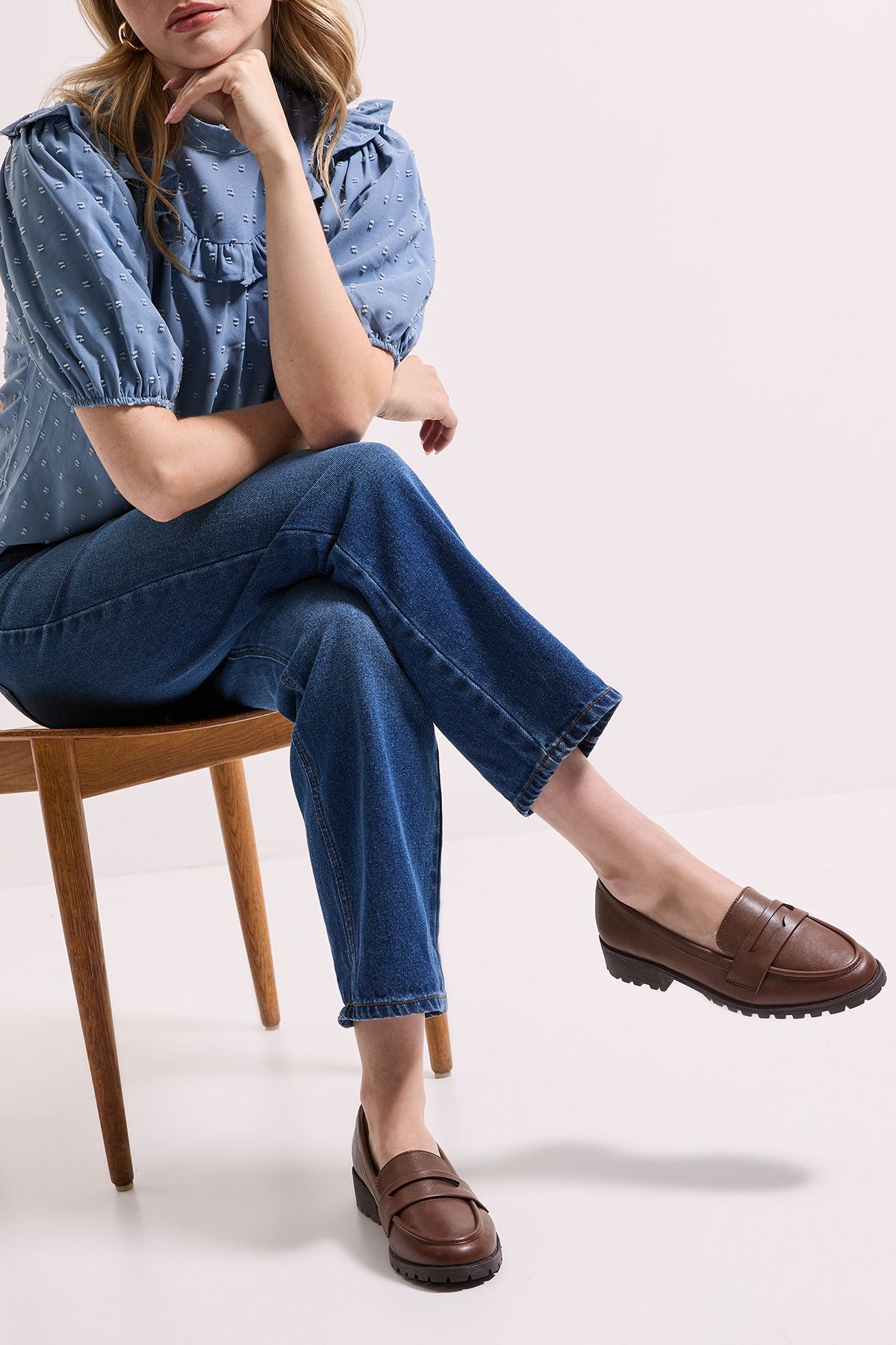 Dorothy Perkins Leoni Chunky Loafers Tan image 2