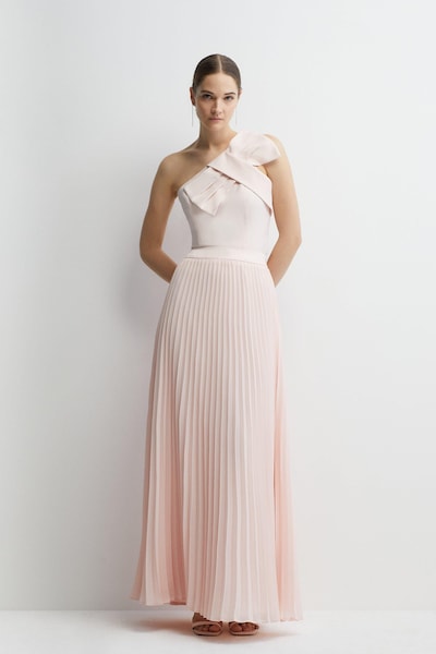 Coast Sunray Pleated Chiffon Bridesmaids Midi Skirt Blush