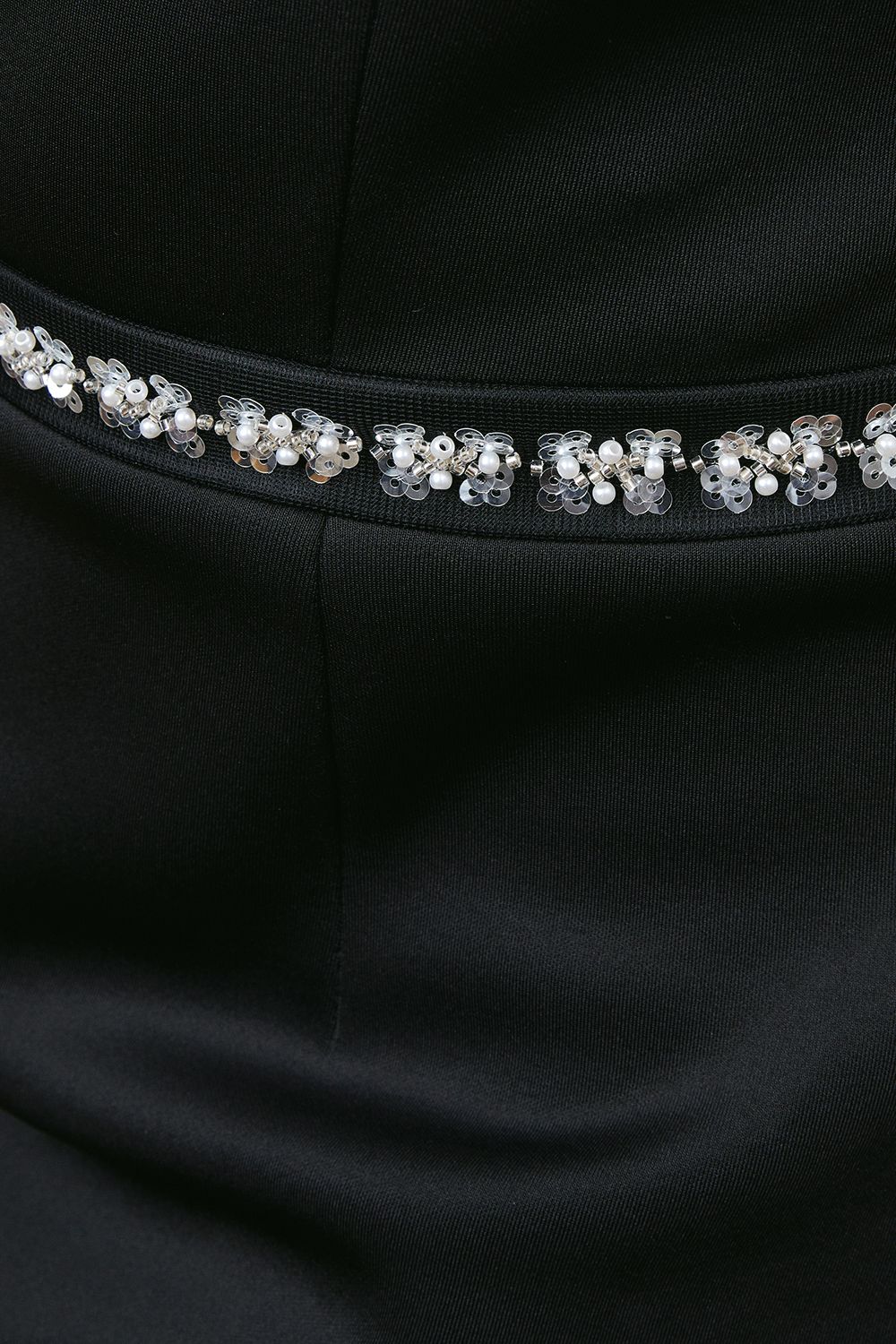 Oasis Scuba Diamante Trim Column Midaxi Dress Black image 5