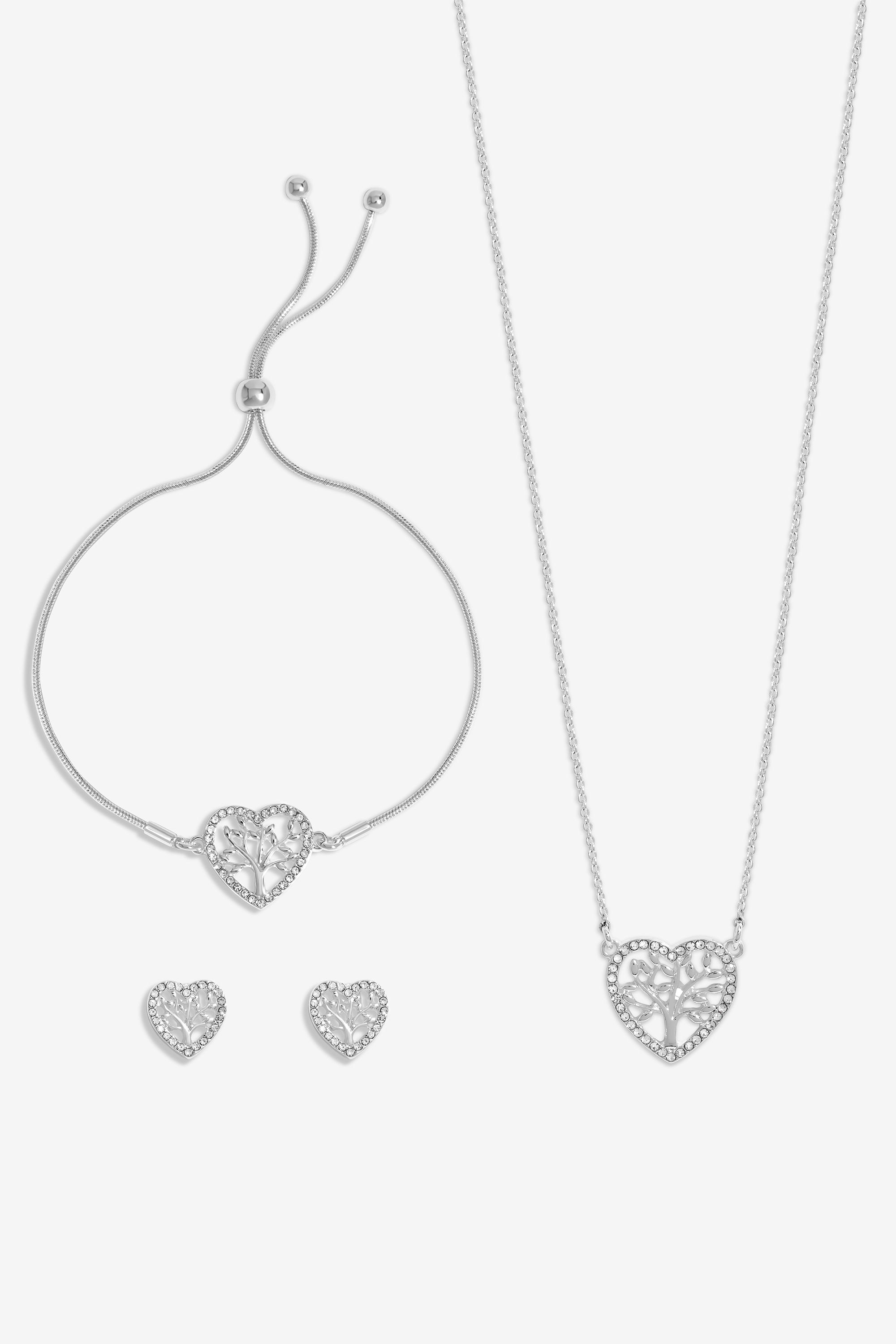 Jon Richard Silver Plated And Crystal Heart Tree Of Love Set - Gift Box image 2