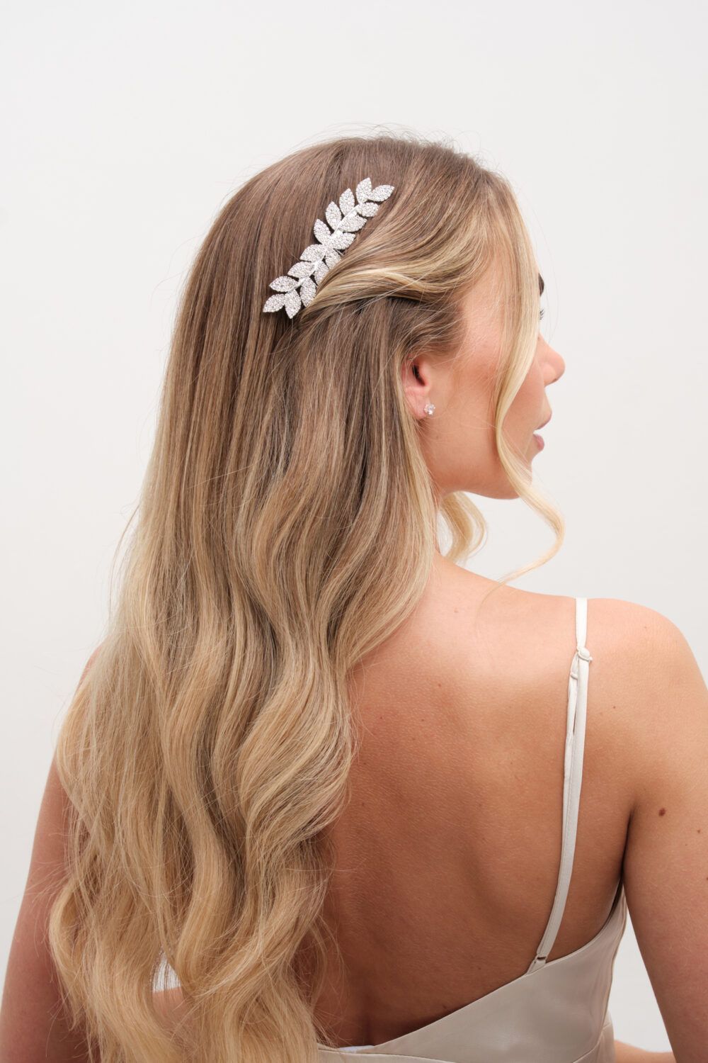 Jon Richard Silver Plated Crystal Leaf Comb image 2