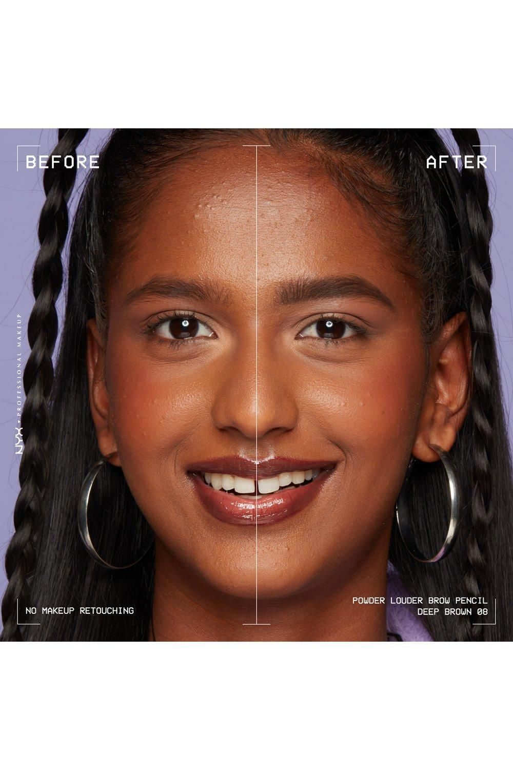 NYX Professional Makeup Powder Louder Brow Pencil 12HR Wear Buildable Micro-Fibres Deep Brown image 3