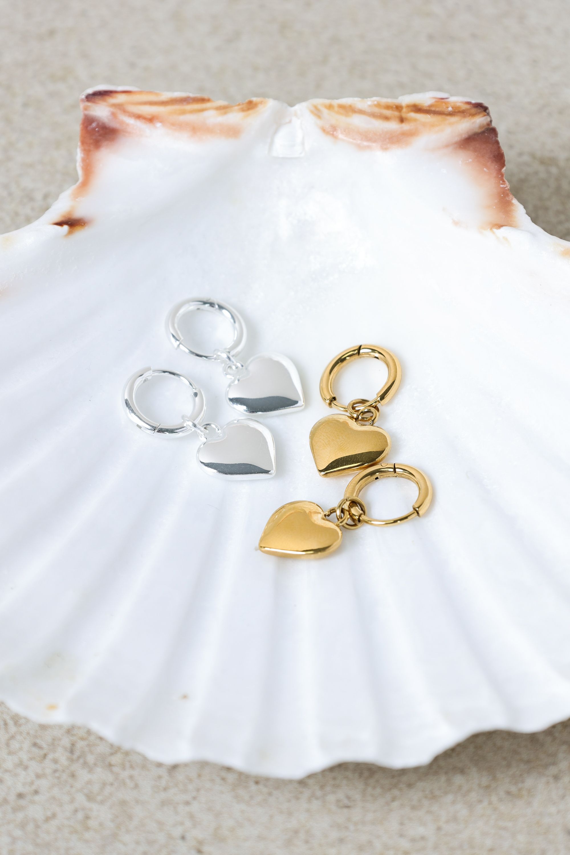 Jon Richard Waterproof Gold Plated Heart Charm Hoop Earrings image 3