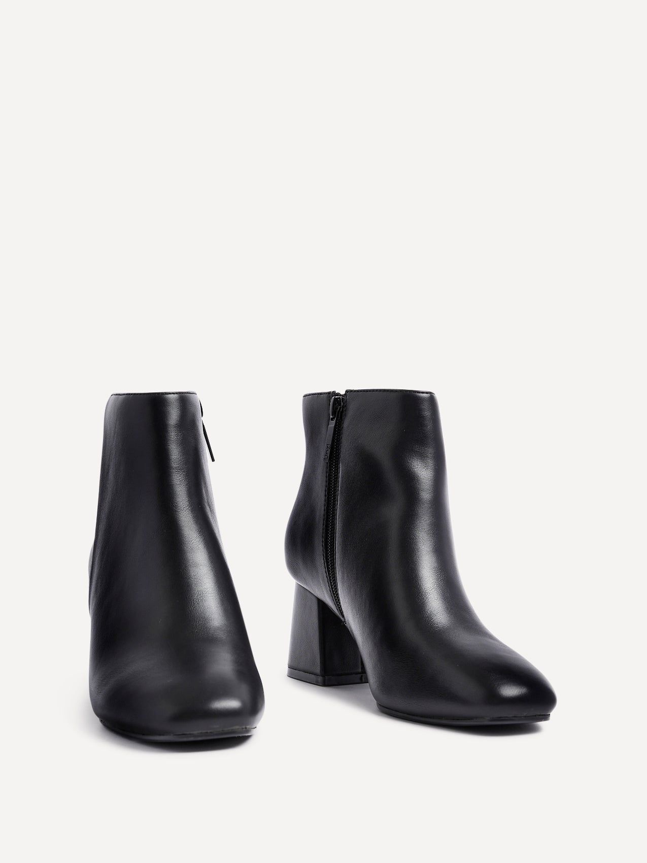 Linzi Alba Wide Fit Black Faux Leather Block Heeled Ankle Boot image 3