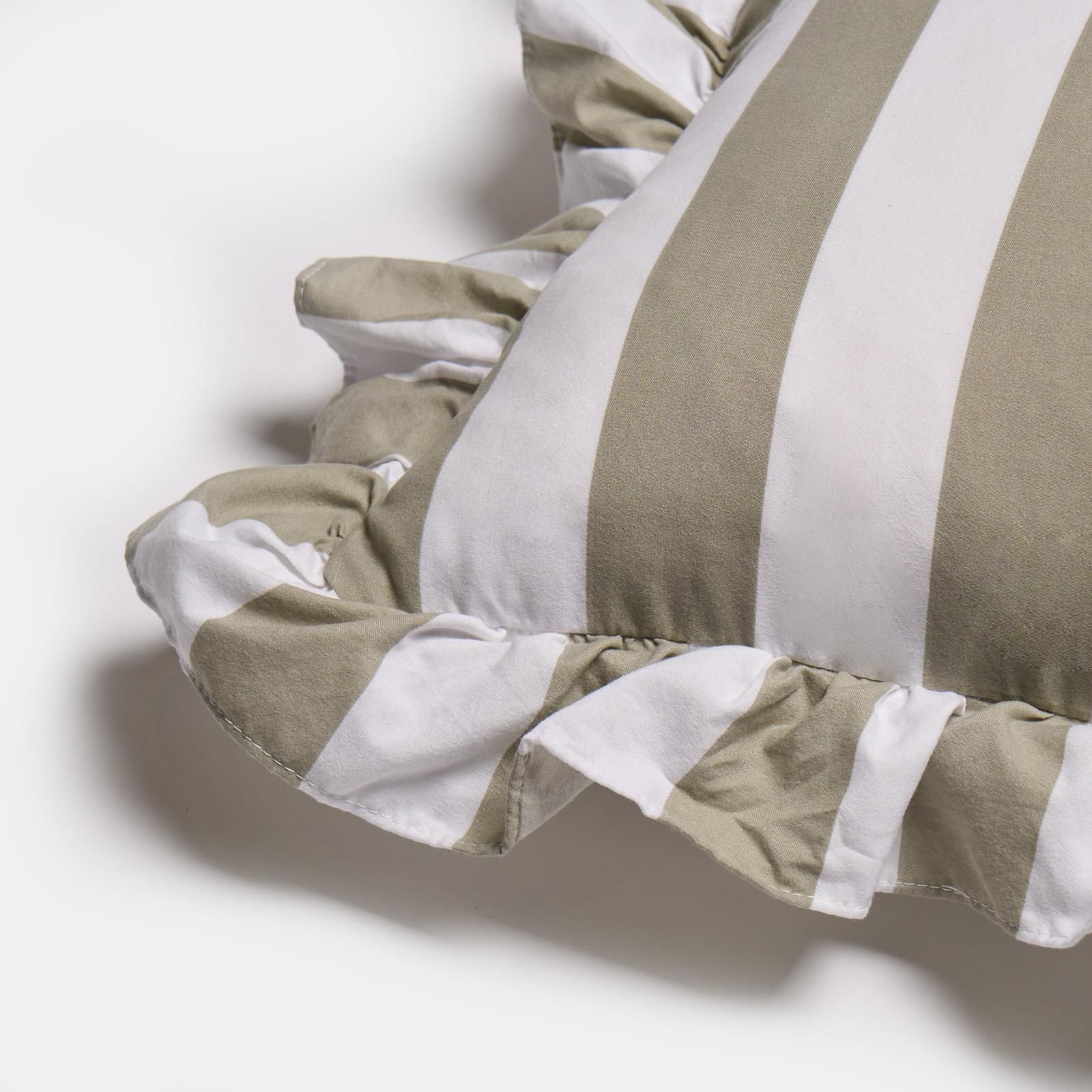 OHS 2 Pack Stripe Frill Filled Cushion Cover image 5