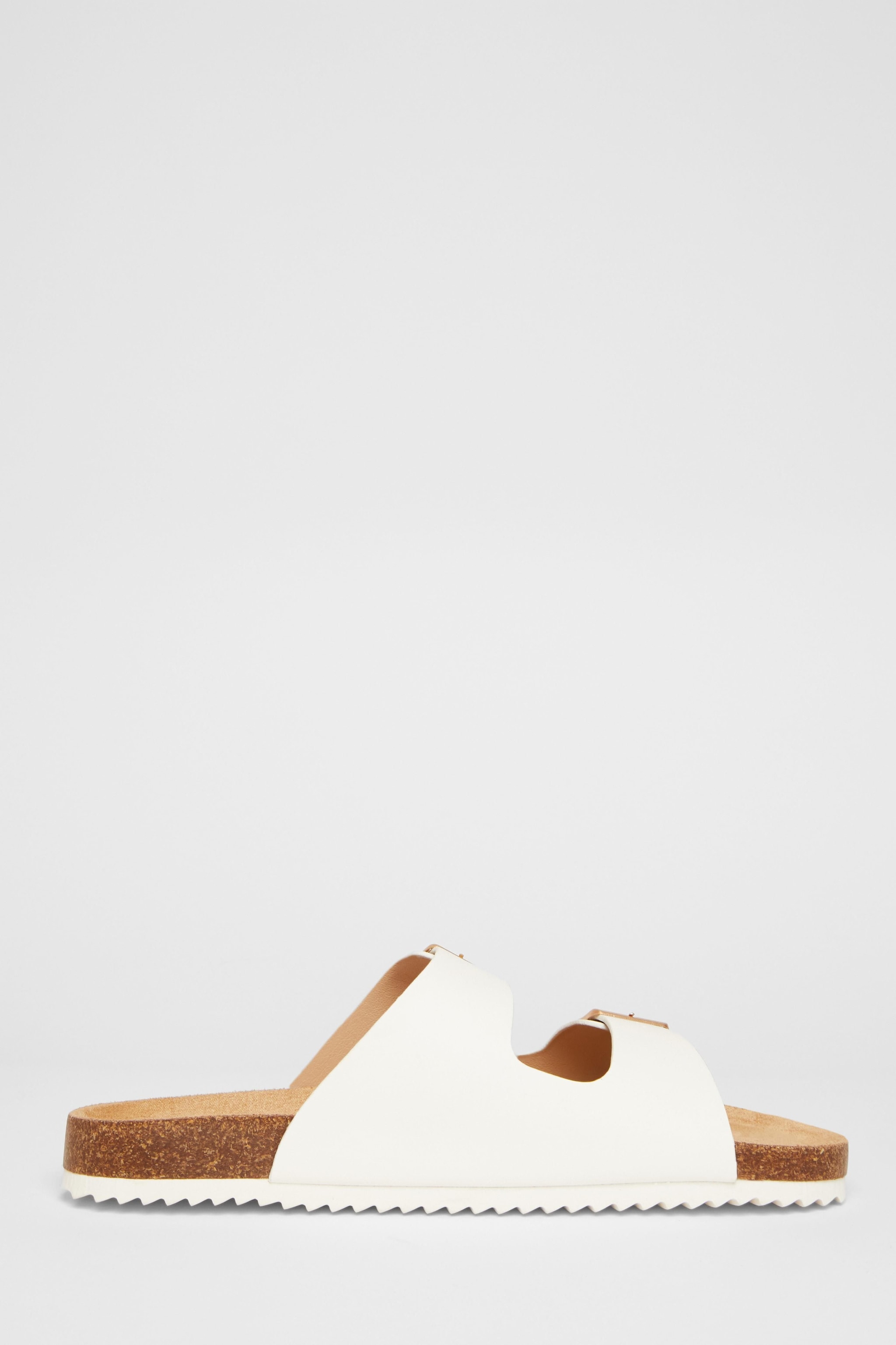 Quiz White Double Buckle Flat Sandals image 5