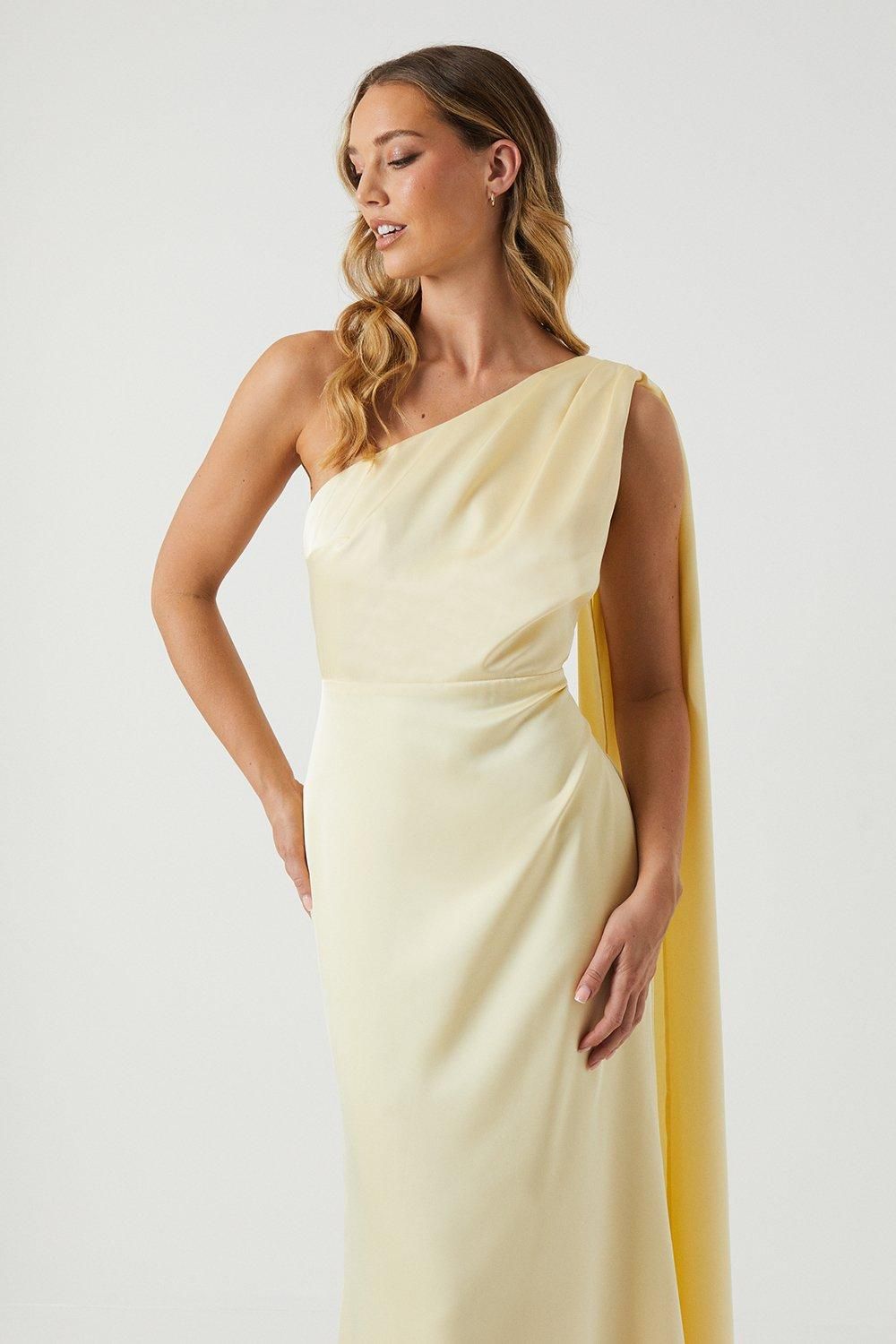 Coast Drape Shoulder Detail Dress Lemon image 2