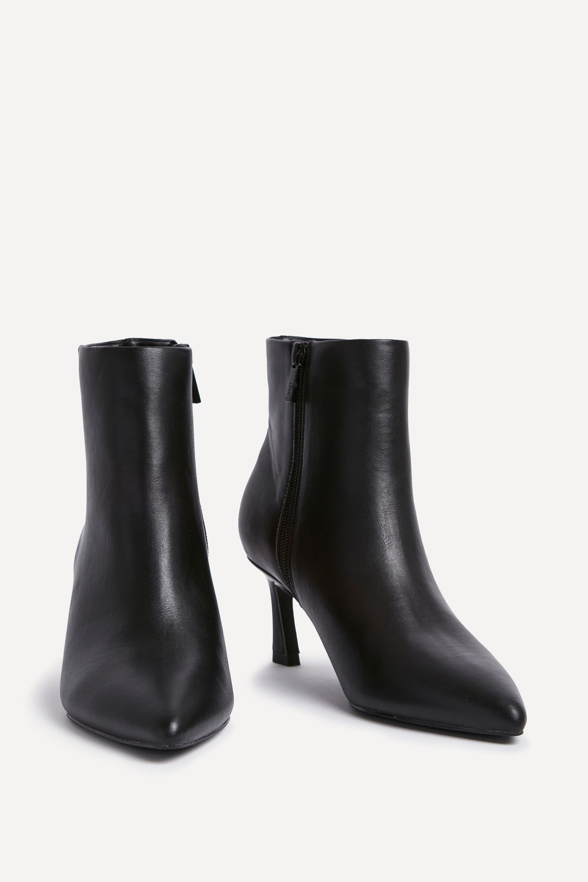 Linzi Secured Black Faux Leather Pointed Toe Stiletto Ankle Boot image 3