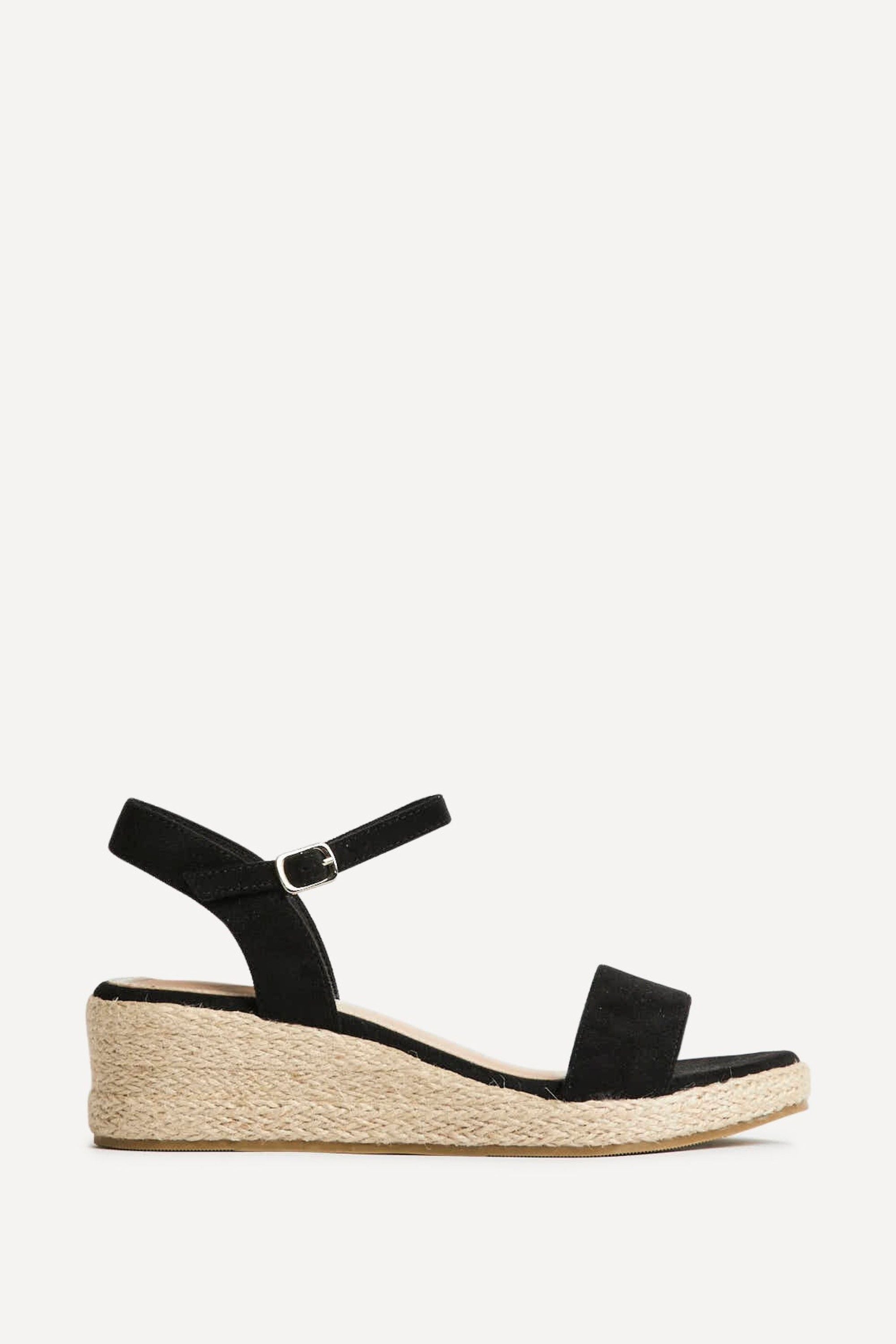 Linzi Sunrise Black Espadrille Flatform Sandals
