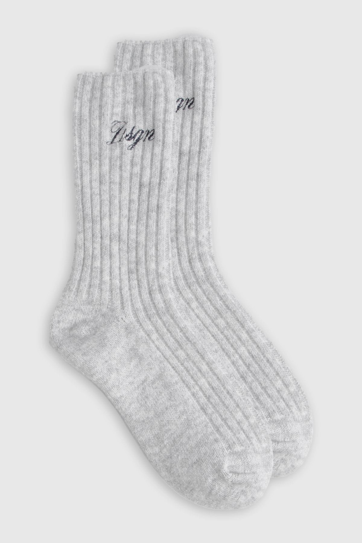 DSGN Studio DSGN Studio Ribbed Knit Socks Ash Grey image 1