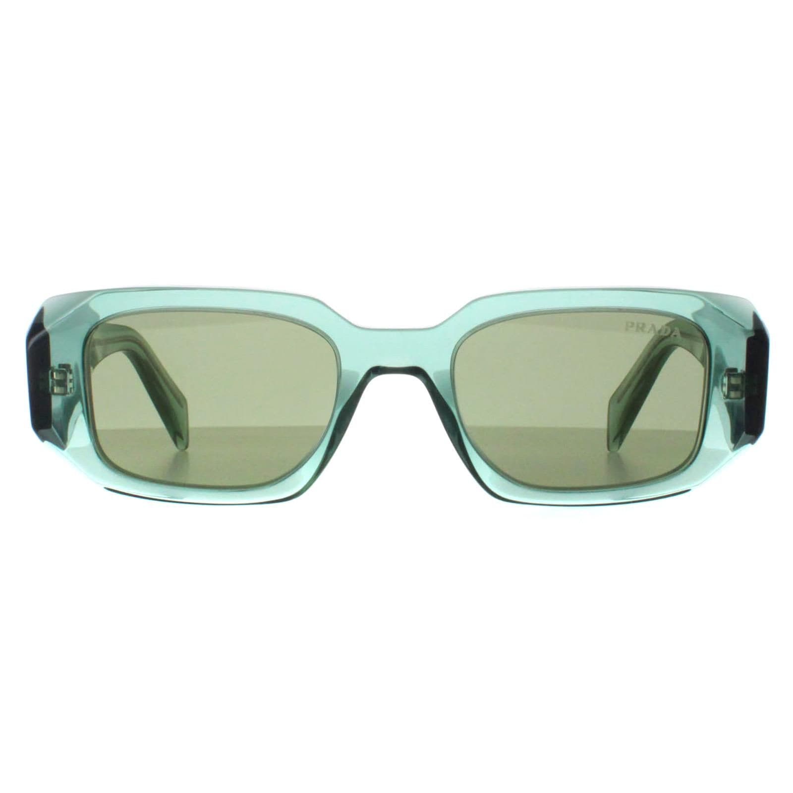 Prada Rectangle Transparent Sage Green Mirror Internal Silver PR17WS image 1