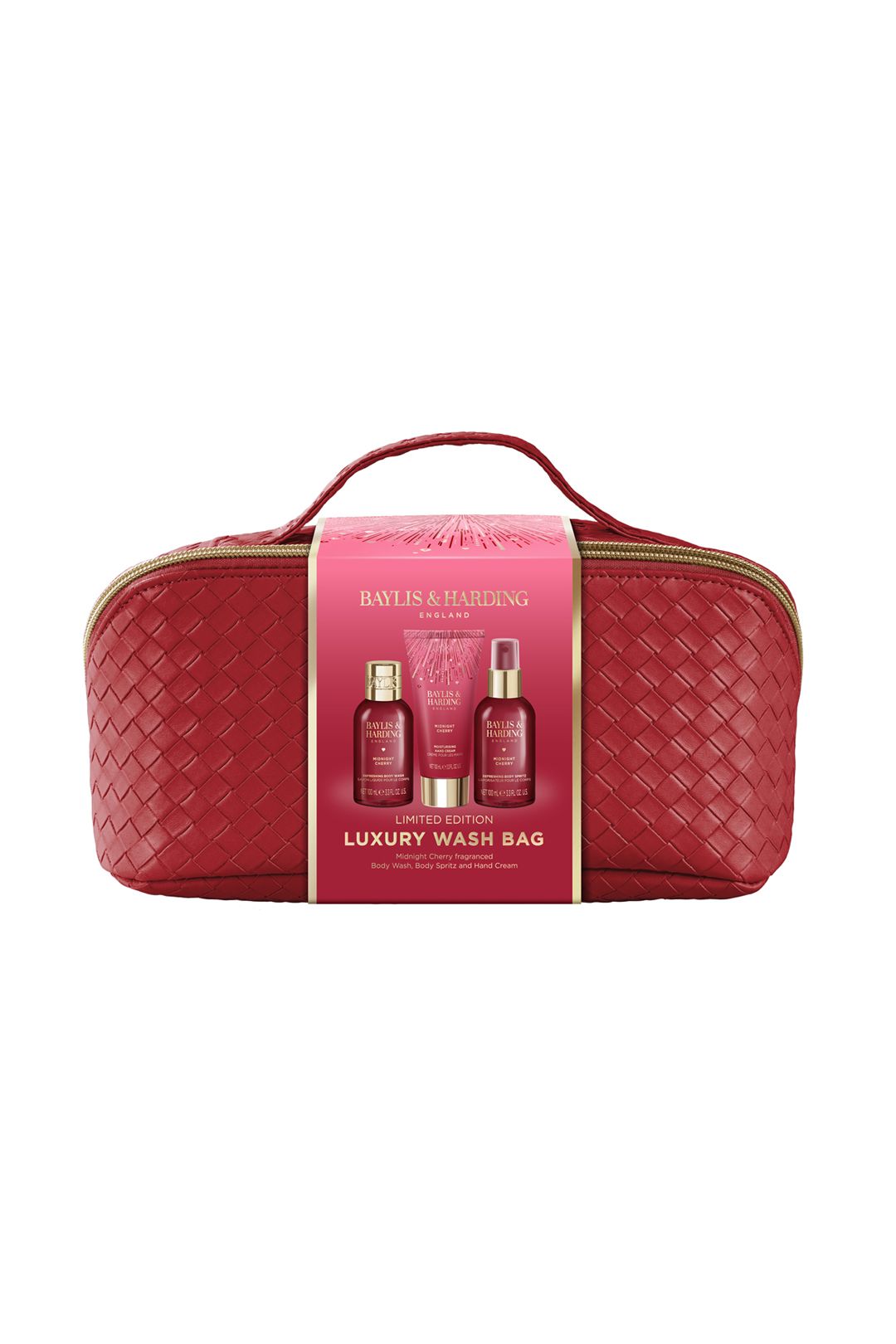 Baylis & Harding Midnight Cherry Luxury Wash Bag Gift Set Multi image 1