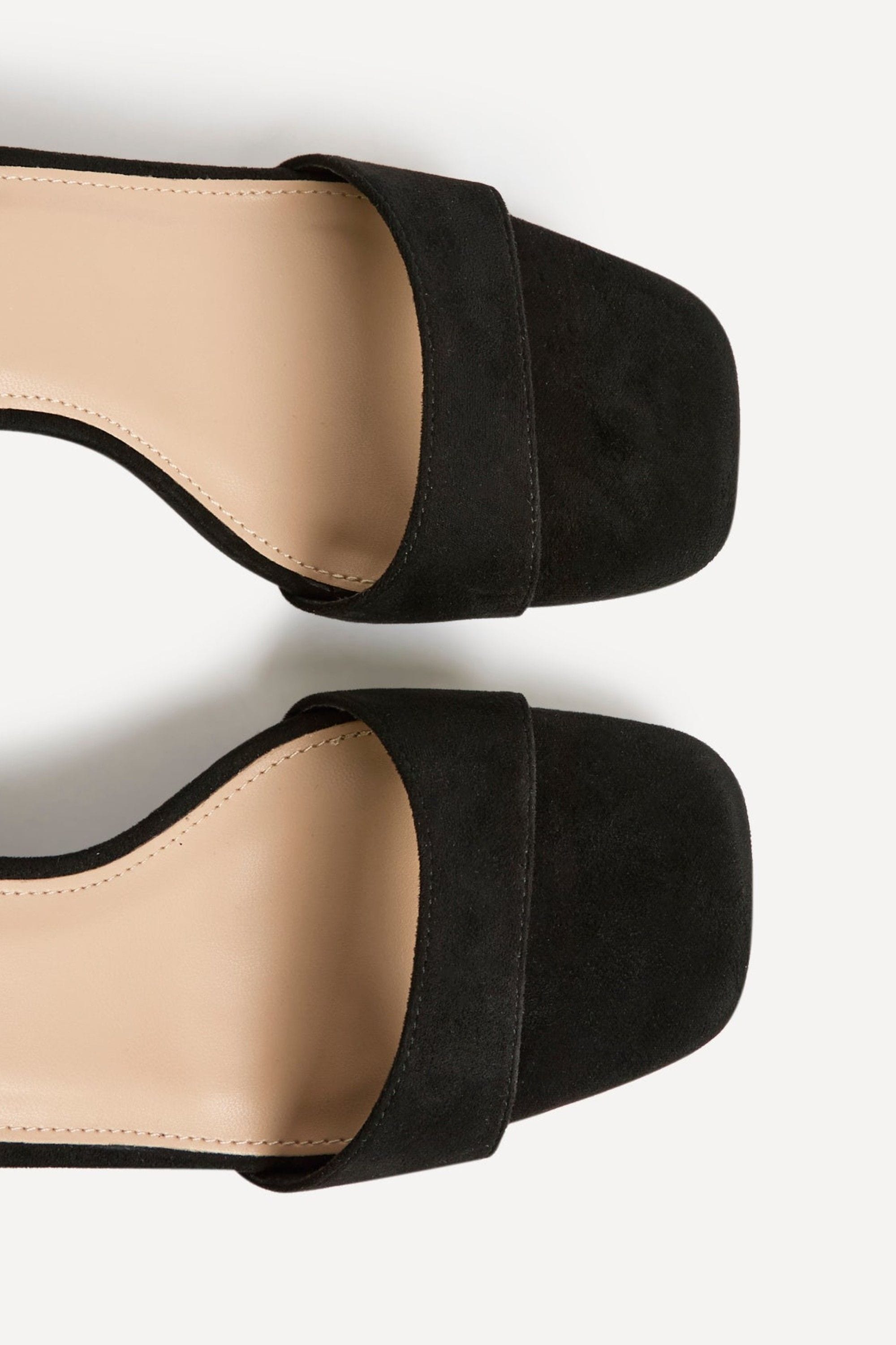 Linzi Reveal Black Faux Suede Block Heeled Sandals image 5