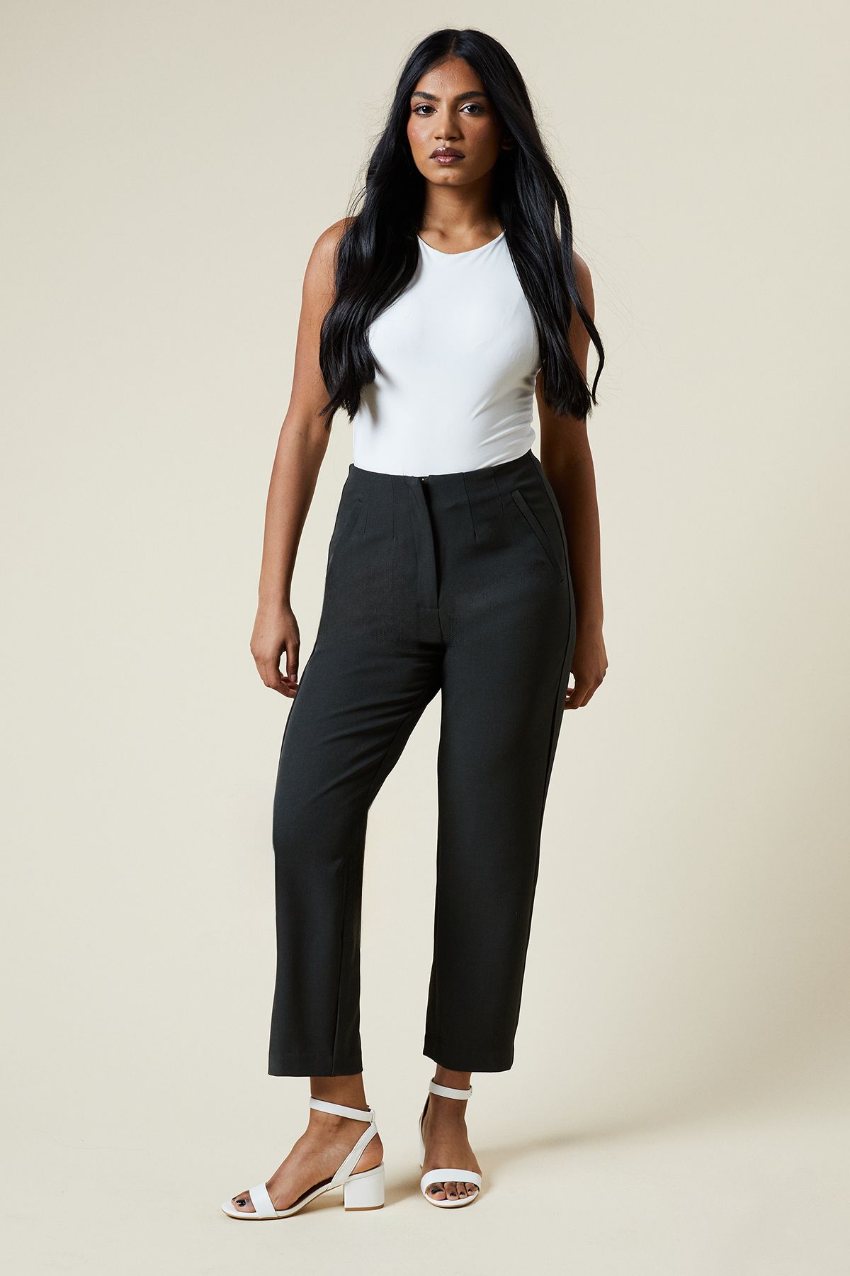 Dorothy Perkins Petite Straight Ankle Grazer Trouser Charcoal image 2