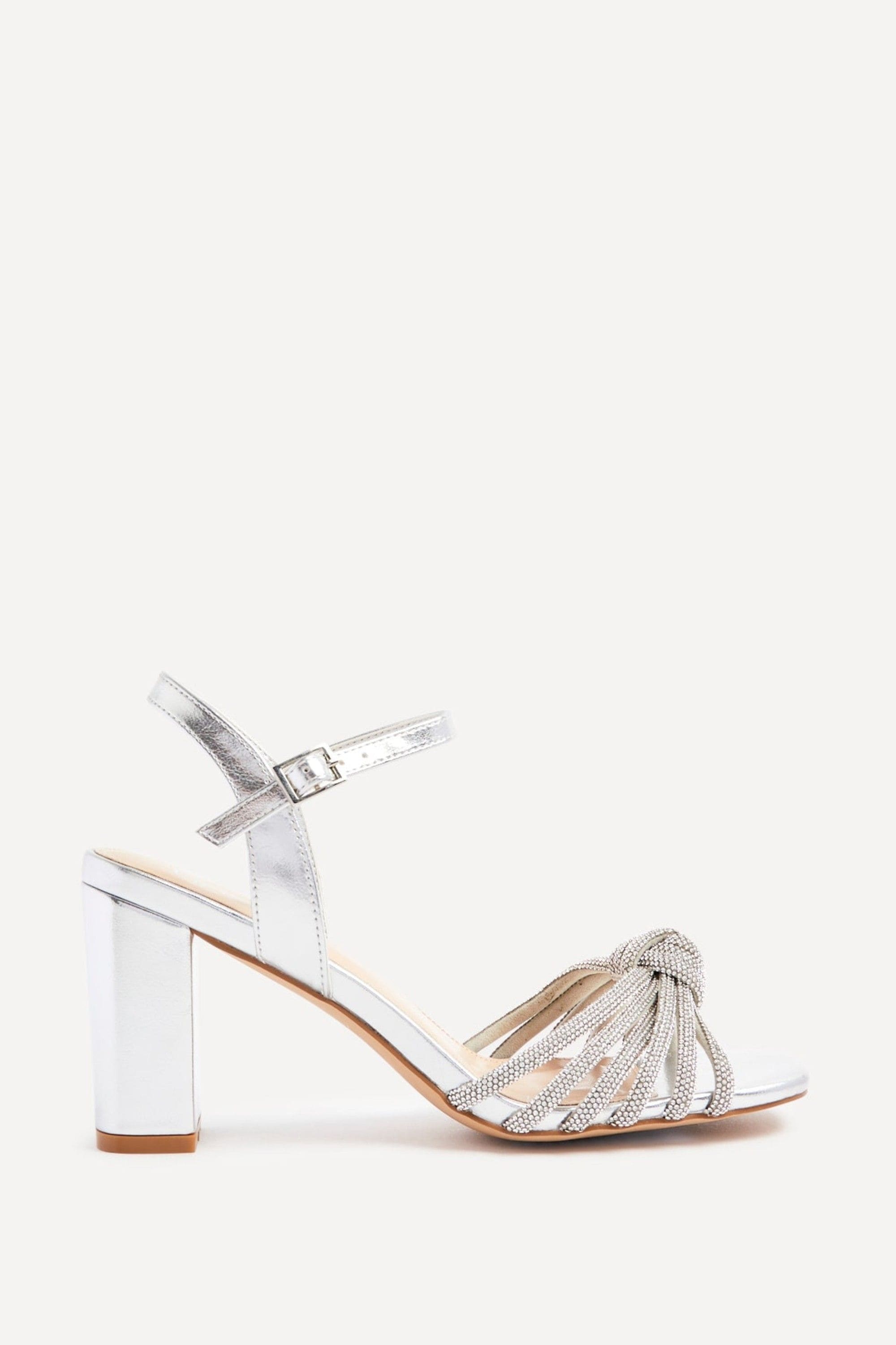 Linzi Sanora Silver Faux Leather Block Heel image 1