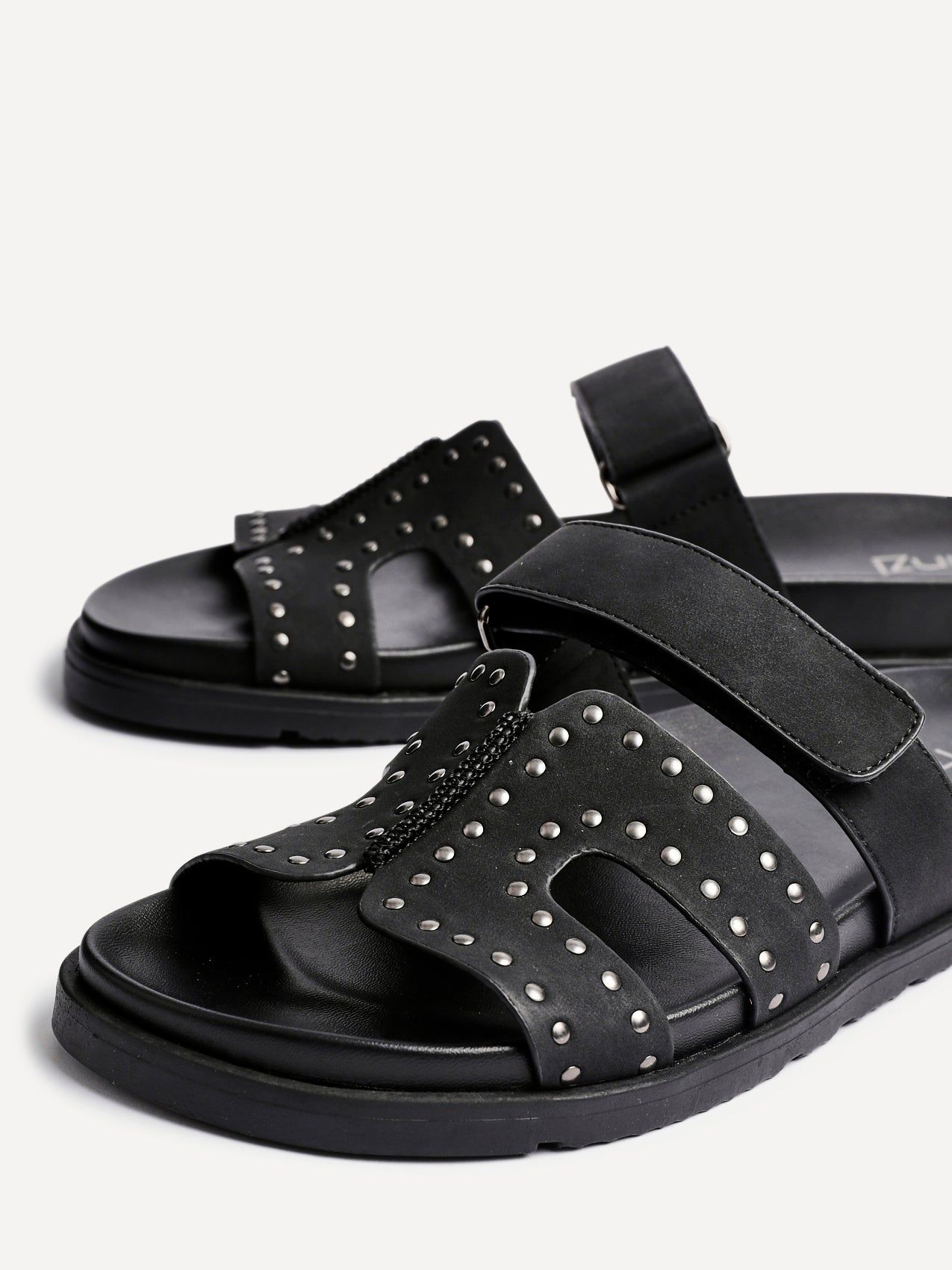Linzi Karma Black Nubuck Studded Linked Design Sandal image 5