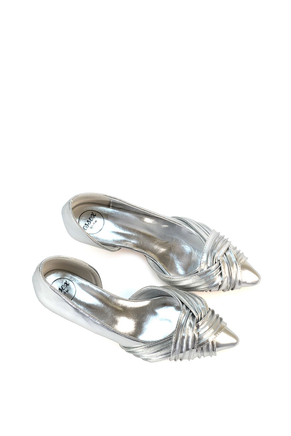 XY London 'Freya' Pointed Toe Kitten Low Heel Classic Bridal Shoe Pumps image 6