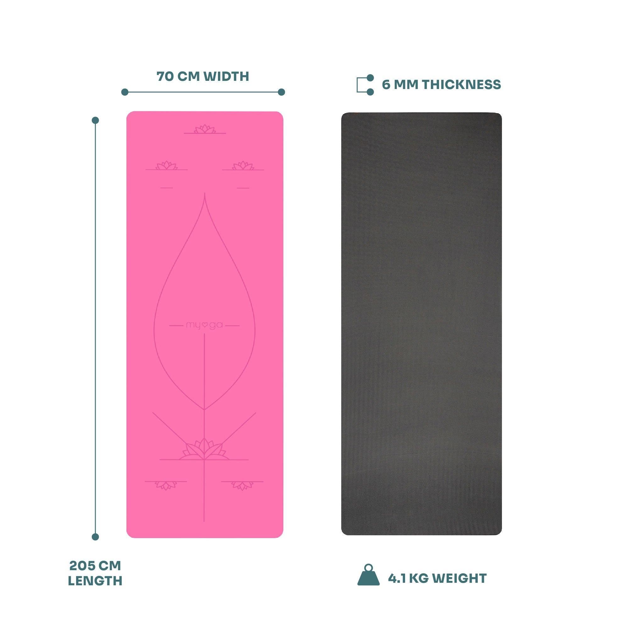 Myga Extra Large Pink Alignment Yoga Mat image 6