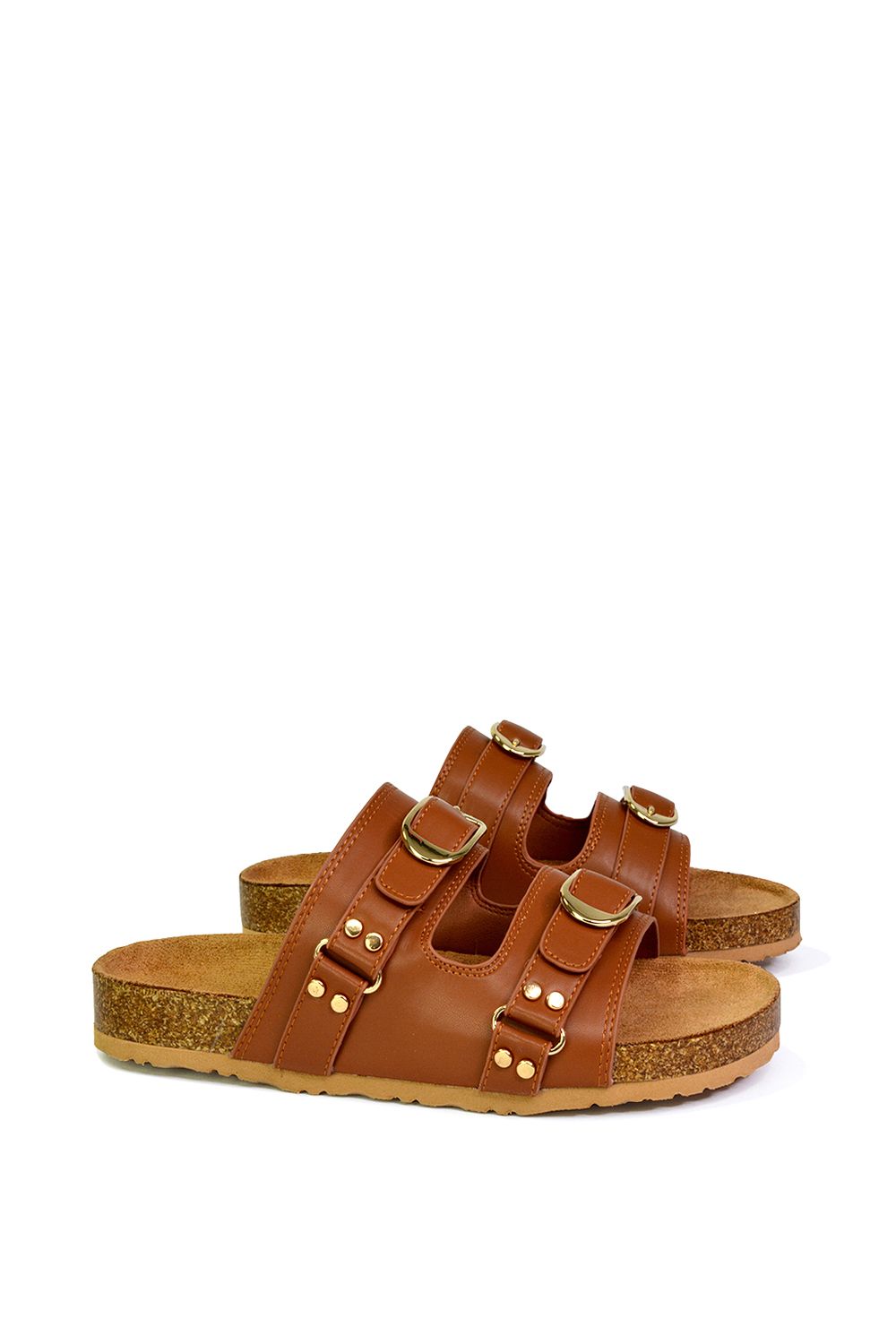 XY London 'Evan' Strappy Slip On  Buckle Flat Sandal Sliders image 2
