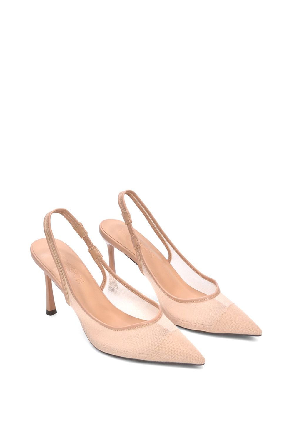 XY London 'Caroline' Pointed Toe Mesh Slingback Court Shoe Heels image 5