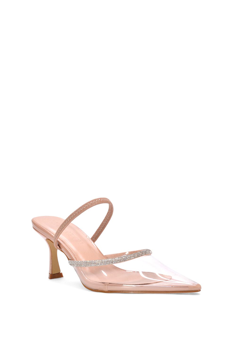 XY London 'Carlene' Diamante Trim Pointed Toe Mid Stiletto Heel Court Heels image 2