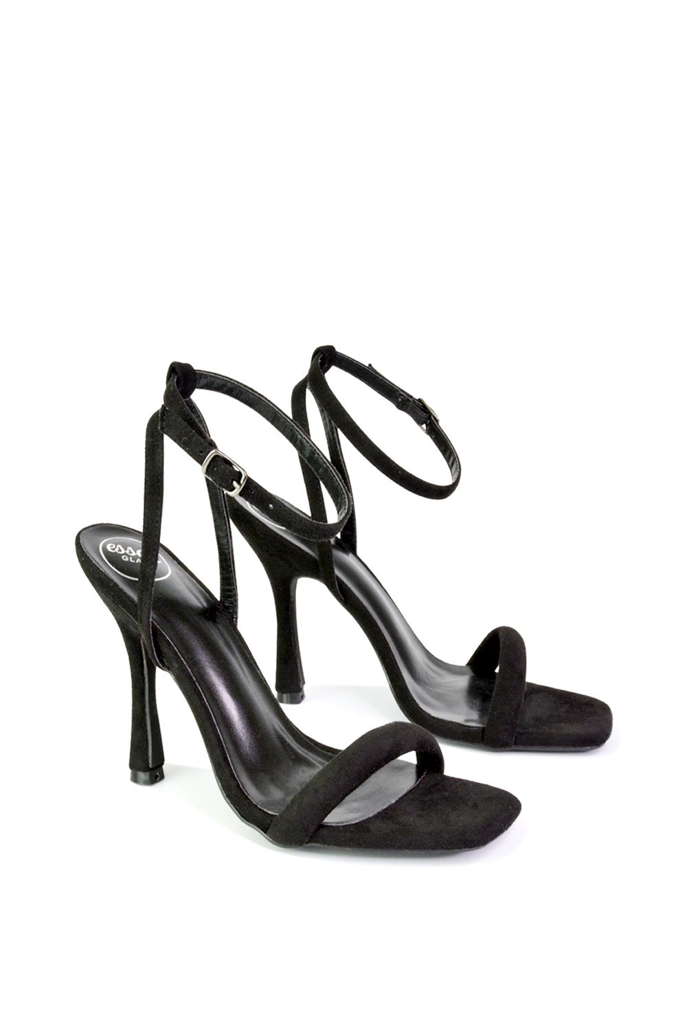 XY London 'Greta' Strappy Square Toe Barely There Stiletto High Heels image 3