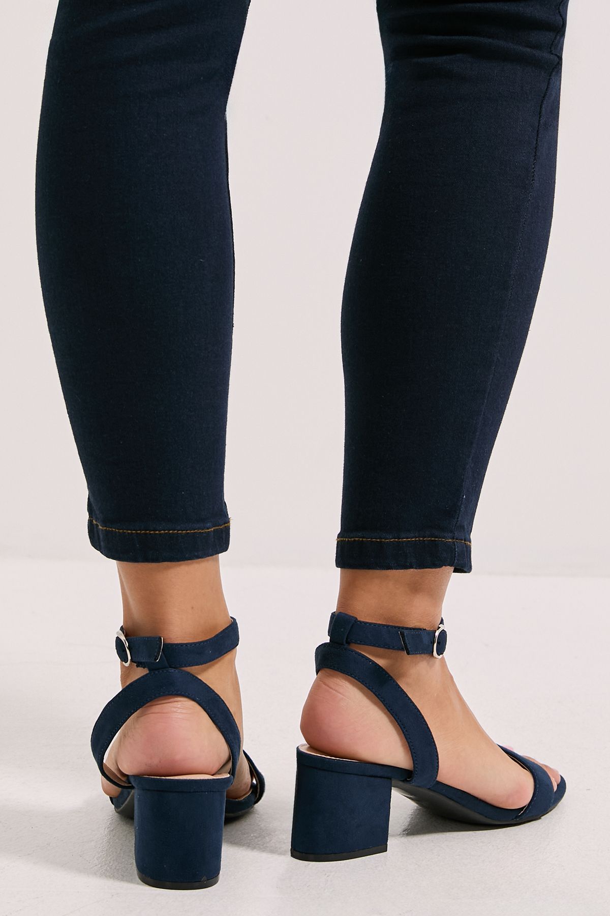 Dorothy Perkins Tommi Barely There Mid Block Heel Sandals Navy image 3
